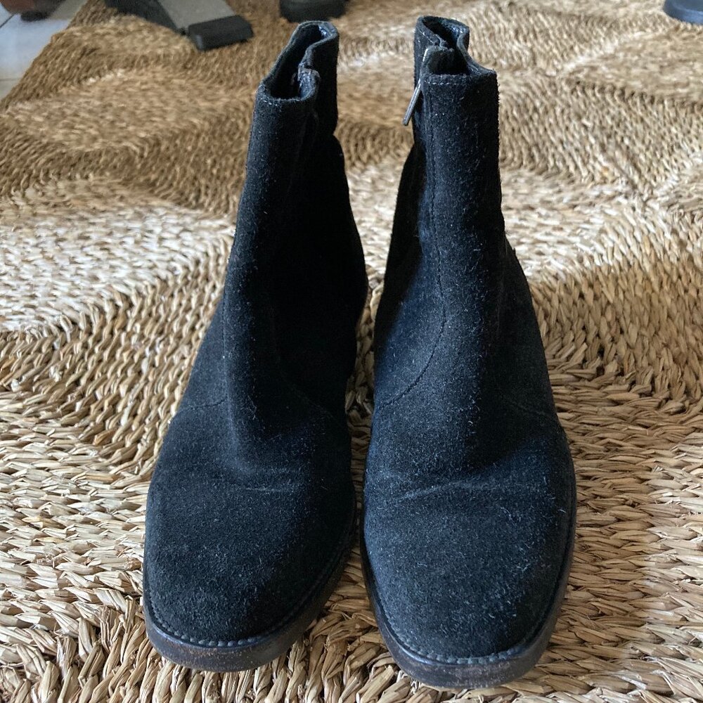 Theory Black Suede Ankle Boots
